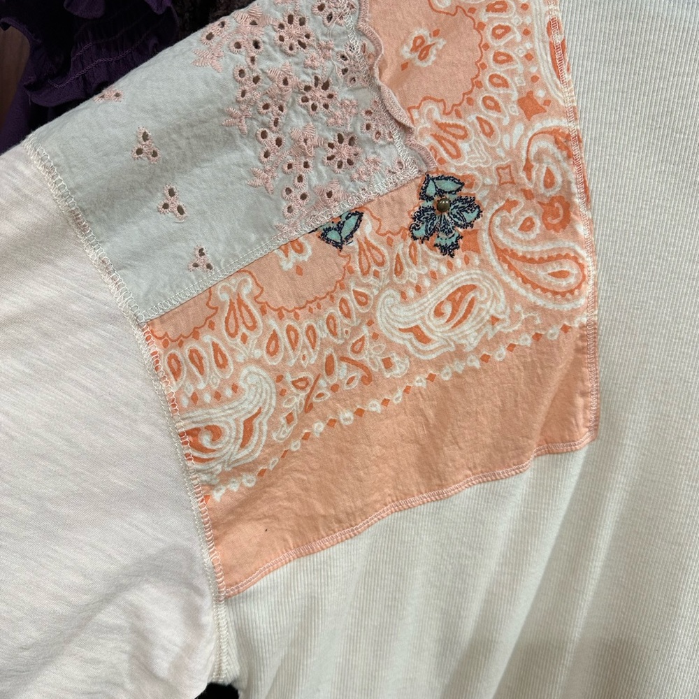 EUC Free People Feelin’ It Tunic Top (Alabaster Combo) - Picture 7 of 9